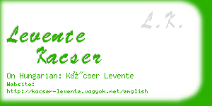 levente kacser business card